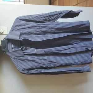 Claiborne X-Large Grey striped button down